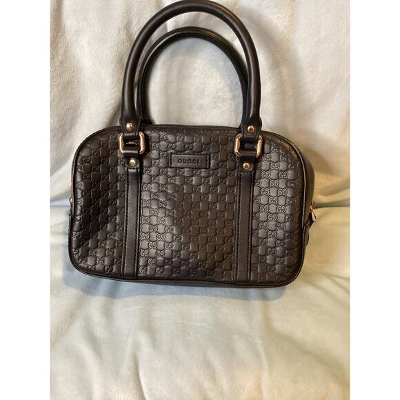 GUCCI Microguccissima Navy Calf Leather Margaux Boston - Picture 2 of 14